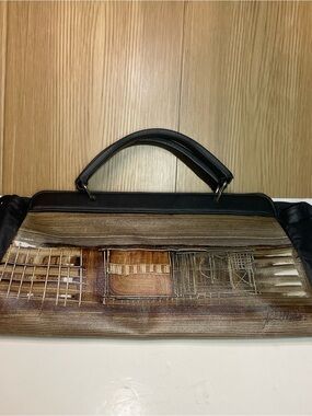 ⁠Vintage Juan Maria Viver Arte Hand Painted Leather Satchel